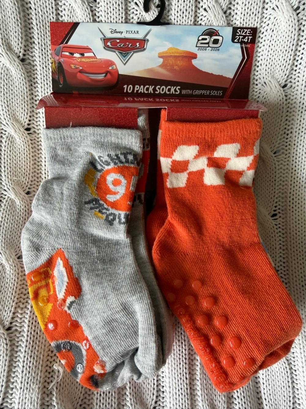 Disney Pixar Cars Socks Toddler 2 4T NEW 10 Pack Lightning McQueen Tow Mater
